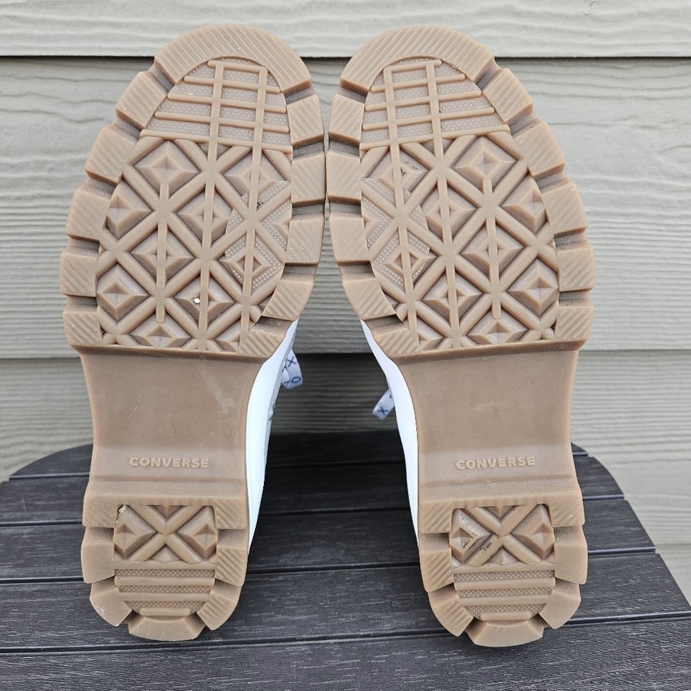 Converse All Star Lift Platform Run Star Shoes Gray Blue Hearts Women's Size 8 - Picture 10 of 15